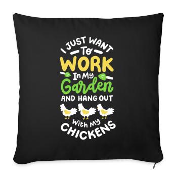 Garten Gartenarbeit - Sofakissenbezug 45 x 45 cm - Schwarz - Vorne