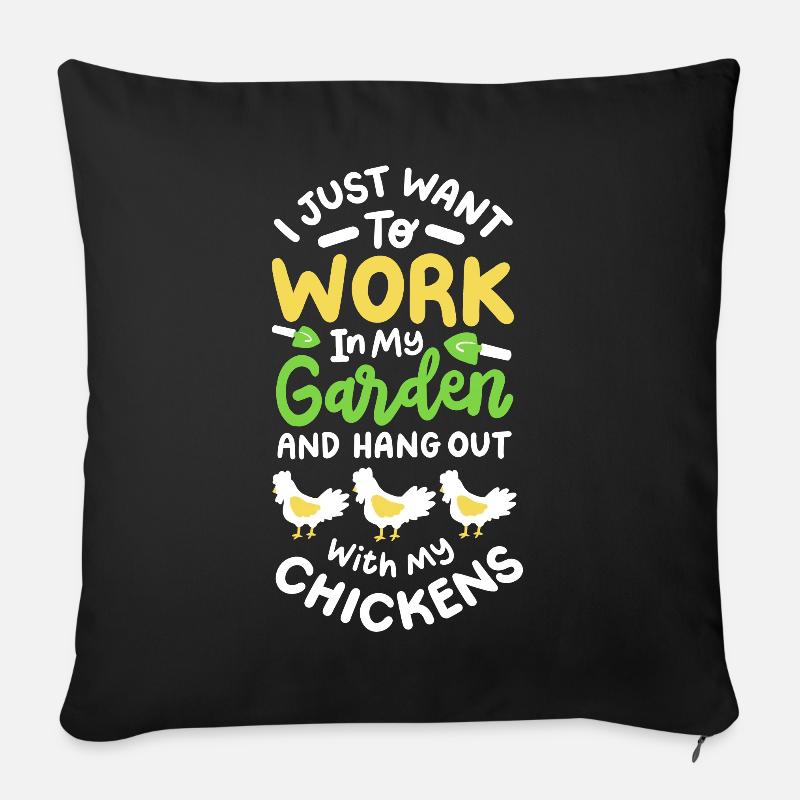 Garten Gartenarbeit - Sofakissenbezug 45 x 45 cm - Schwarz