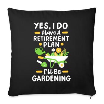 Garten Gartenarbeit Pflanzen - Sofakissenbezug 45 x 45 cm - Schwarz - Vorne