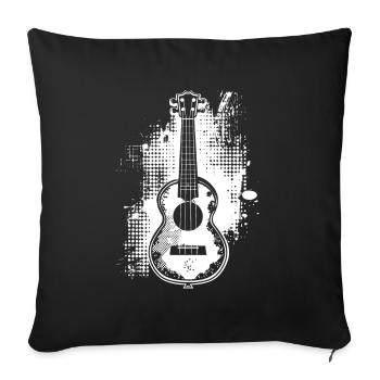 Ukulele Sketch - Sofa pillowcase 17,3'' x 17,3'' (45 x 45 cm) - black - Front