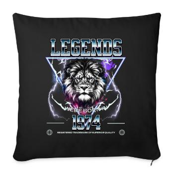 1974 Birthday year of birth Leo - Sofa pillowcase 17,3'' x 17,3'' (45 x 45 cm) - black - Front