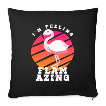 Flamingo Sunset Retro Funny Quote - Sofa pillowcase 17,3'' x 17,3'' (45 x 45 cm) - black - Front