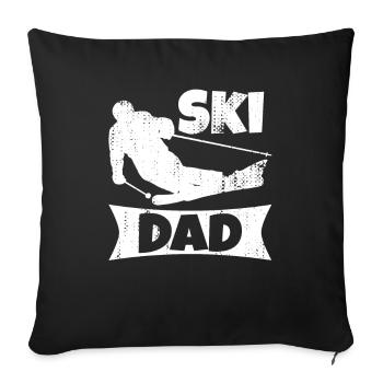Skier Father - Sofa pillowcase 17,3'' x 17,3'' (45 x 45 cm) - black - Front