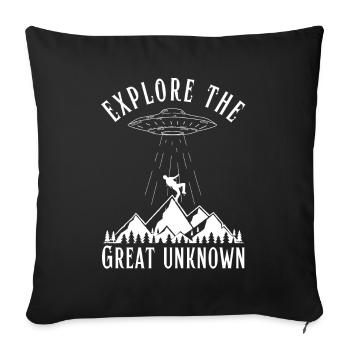 Explore the Great Unknown UFO Aliens - Sofa pillowcase 17,3'' x 17,3'' (45 x 45 cm) - black - Front