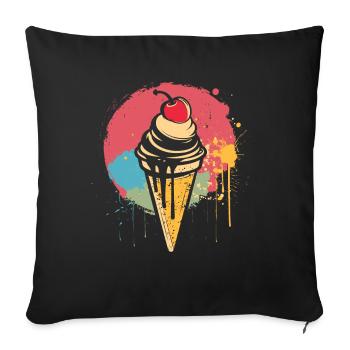 Eiswaffel Graffiti - Sofakissenbezug 45 x 45 cm - Schwarz - Vorne