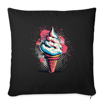 Eiscreme Vintage - Sofakissenbezug 45 x 45 cm - Schwarz - Vorne