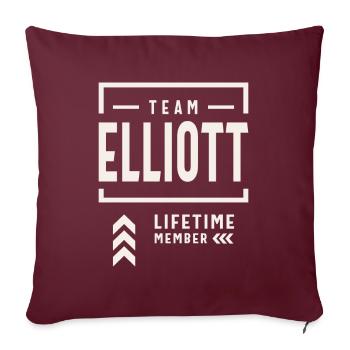 Team Elliott Lifetime Member Funny Name Elliott - Sofa pillowcase 17,3'' x 17,3'' (45 x 45 cm) - burgundy - Front