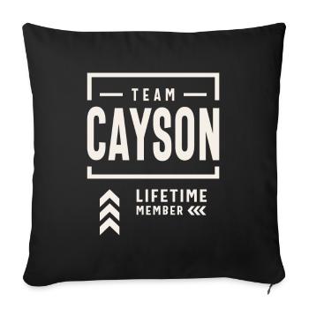 Team Cayson Lebenslanges Mitglied Lustiger Name Cayson - Sofakissenbezug 45 x 45 cm - Schwarz - Vorne