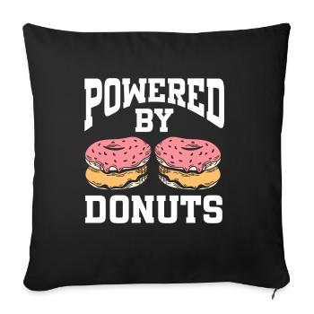 Powered By Donuts - Sofa pillowcase 17,3'' x 17,3'' (45 x 45 cm) - black - Front