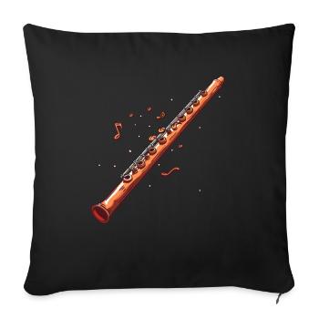 Flute Graphic - Sofa pillowcase 17,3'' x 17,3'' (45 x 45 cm) - black - Front