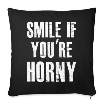 Souriez si vous êtes excité - Housse de coussin décorative 45 x 45 cm - noir - Devant