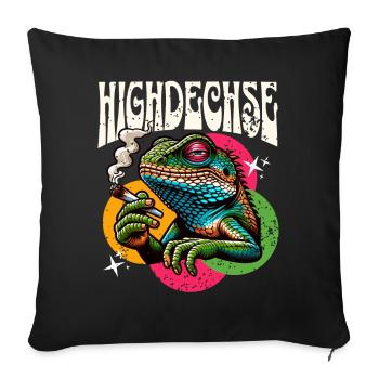 Reptiles lézards hauts - Housse de coussin décorative 45 x 45 cm - noir - Devant