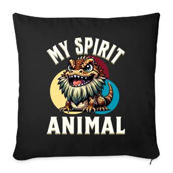 Bartagame Bartagamen Bearded Dragon - Sofa pillowcase 17,3'' x 17,3'' (45 x 45 cm) - black - Front