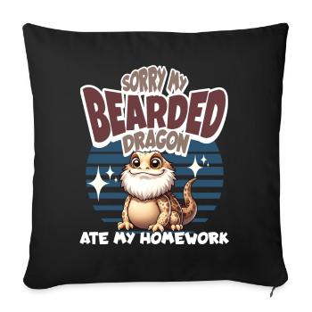 Bartagame Bartagamen Bearded Dragon - Sofa pillowcase 17,3'' x 17,3'' (45 x 45 cm) - black - Front