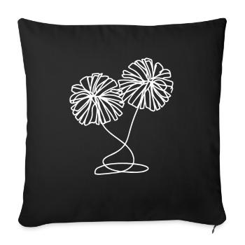 Dessin de pompons de pom-pom girl - Housse de coussin décorative 45 x 45 cm - noir - Devant