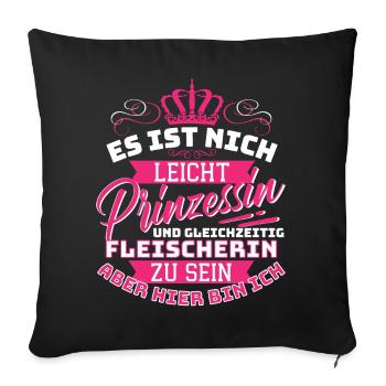 PRINCESSE ET BOUCHERIE - PAS FACILE MAIS ICI - Housse de coussin décorative 45 x 45 cm - noir - Devant