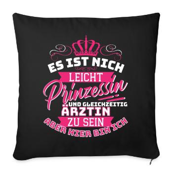 DOCTOR & PRINCESS, HERE I AM! Doctor Doctor - Sofa pillowcase 17,3'' x 17,3'' (45 x 45 cm) - black - Front