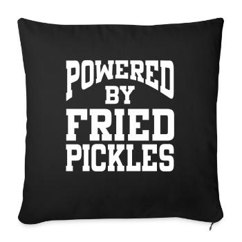 Powered By Fried Pickles - Sofa pillowcase 17,3'' x 17,3'' (45 x 45 cm) - black - Front