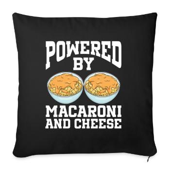 Powered By Macaroni And Cheese - Sofakissenbezug 45 x 45 cm - Schwarz - Vorne