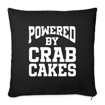 Powered By Crab Cakes - Sofakissenbezug 45 x 45 cm - Schwarz - Vorne