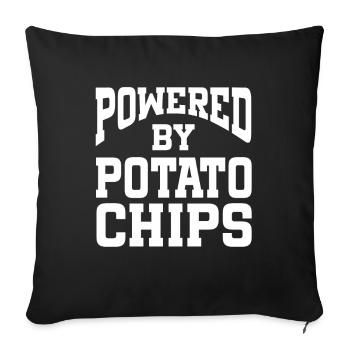 Powered By Potato Chips - Sofakissenbezug 45 x 45 cm - Schwarz - Vorne