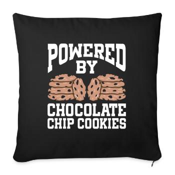 Powered By Chocolate Chip Cookies - Sofa pillowcase 17,3'' x 17,3'' (45 x 45 cm) - black - Front
