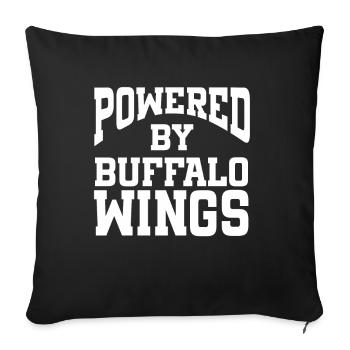 Powered By Buffalo Wings - Sofakissenbezug 45 x 45 cm - Schwarz - Vorne