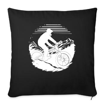 Dessin de vététiste - Housse de coussin décorative 45 x 45 cm - noir - Devant