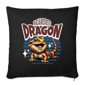 Bartagame Bartagamen Bearded Dragon - Sofa pillowcase 17,3'' x 17,3'' (45 x 45 cm) - black - Front