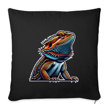 Bartagame Bartagamen Bearded Dragon - Sofa pillowcase 17,3'' x 17,3'' (45 x 45 cm) - black - Front