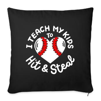 Baseball Baseballspieler - Sofakissenbezug 45 x 45 cm - Schwarz - Vorne
