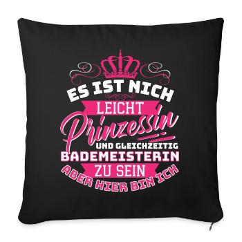 Princess & Lifeguard - Here I Am! - Sofa pillowcase 17,3'' x 17,3'' (45 x 45 cm) - black - Front