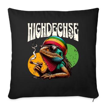 Lézards hauts lézards Iguane Reptiles - Housse de coussin décorative 45 x 45 cm - noir - Devant