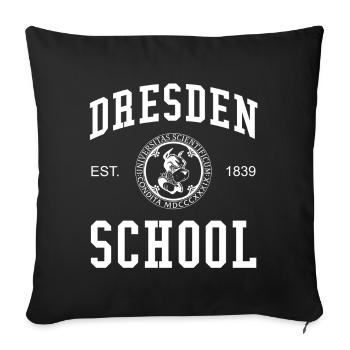 Dresden School Schule University Uni Universität - Sofa pillowcase 17,3'' x 17,3'' (45 x 45 cm) - black - Front
