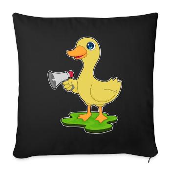 Duck Megaphone - Sofa pillowcase 17,3'' x 17,3'' (45 x 45 cm) - black - Front