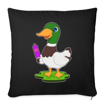 Aérosol de pulvérisation de canard - Housse de coussin décorative 45 x 45 cm - noir - Devant