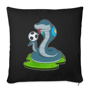 Schlange Fußballspieler Fußball - Sofakissenbezug 45 x 45 cm - Schwarz - Vorne