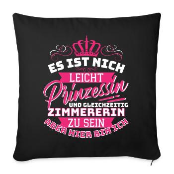 Princess & Carpenter - Here I am! Carpentry - Sofa pillowcase 17,3'' x 17,3'' (45 x 45 cm) - black - Front