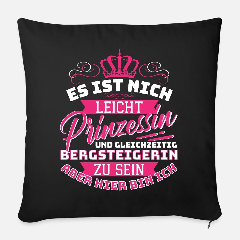 Prinzessin & Bergsteigerin - Cooles - Sofakissenbezug 45 x 45 cm - Schwarz