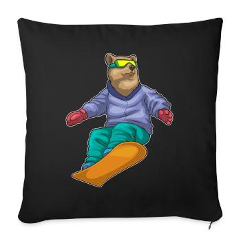 Bear Snowboarder Snowboard - Sofa pillowcase 17,3'' x 17,3'' (45 x 45 cm) - black - Front