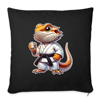 Bearded Dragons Bearded Dragons Karate Samurai - Sofa pillowcase 17,3'' x 17,3'' (45 x 45 cm) - black - Front