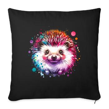 Hedgehog - Sofa pillowcase 17,3'' x 17,3'' (45 x 45 cm) - black - Front