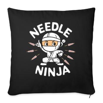 Acupuncture - Housse de coussin décorative 45 x 45 cm - noir - Devant