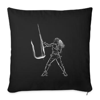 Boxer Sketch - Sofa pillowcase 17,3'' x 17,3'' (45 x 45 cm) - black - Front