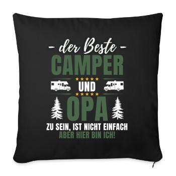 LE MEILLEUR CAMPEUR ET GRAND-PÈRE - Fun Camping - Housse de coussin décorative 45 x 45 cm - noir - Devant