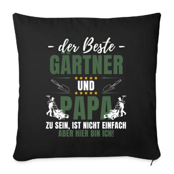 LE MEILLEUR JARDINIER ET PAPA ! Jardin ludique - Housse de coussin décorative 45 x 45 cm - noir - Devant