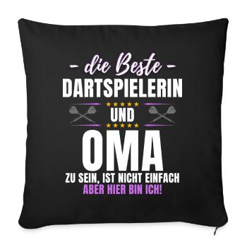 DART PLAYER & GRANDMA! Funny darts darts - Sofa pillowcase 17,3'' x 17,3'' (45 x 45 cm) - black - Front