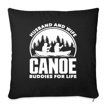 Wife Husband Canoeist Canoe - Sofa pillowcase 17,3'' x 17,3'' (45 x 45 cm) - black - Front