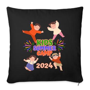 Kids summer camp - Sofa pillowcase 17,3'' x 17,3'' (45 x 45 cm) - black - Front