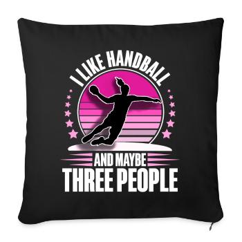 Handball handball joueur de handball - Housse de coussin décorative 45 x 45 cm - noir - Devant